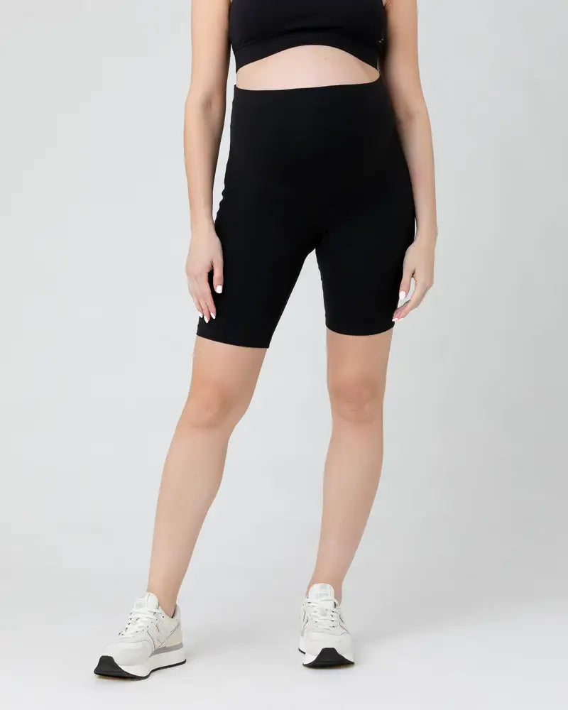 Ripe Maternity - Over Tummy Bike Short  Black