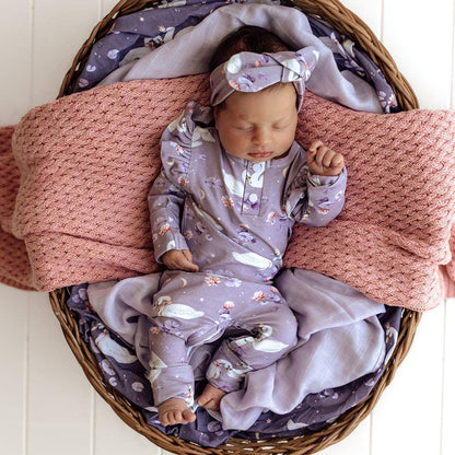 Snuggle Hunny - Swan Lake Organic Growsuit with Frill