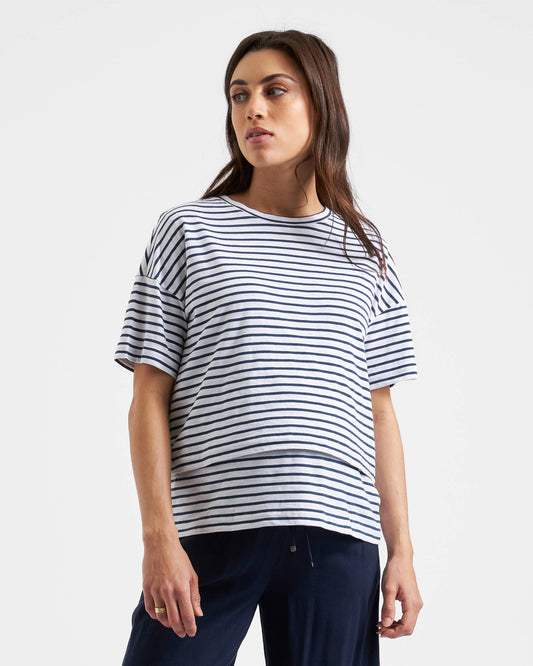 Ripe Maternity - Claudette Nursing Tee - White Ink