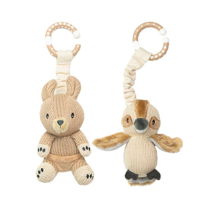 Living Textiles - 2pk Stroller Toy - Kangaroo & Kookaburra