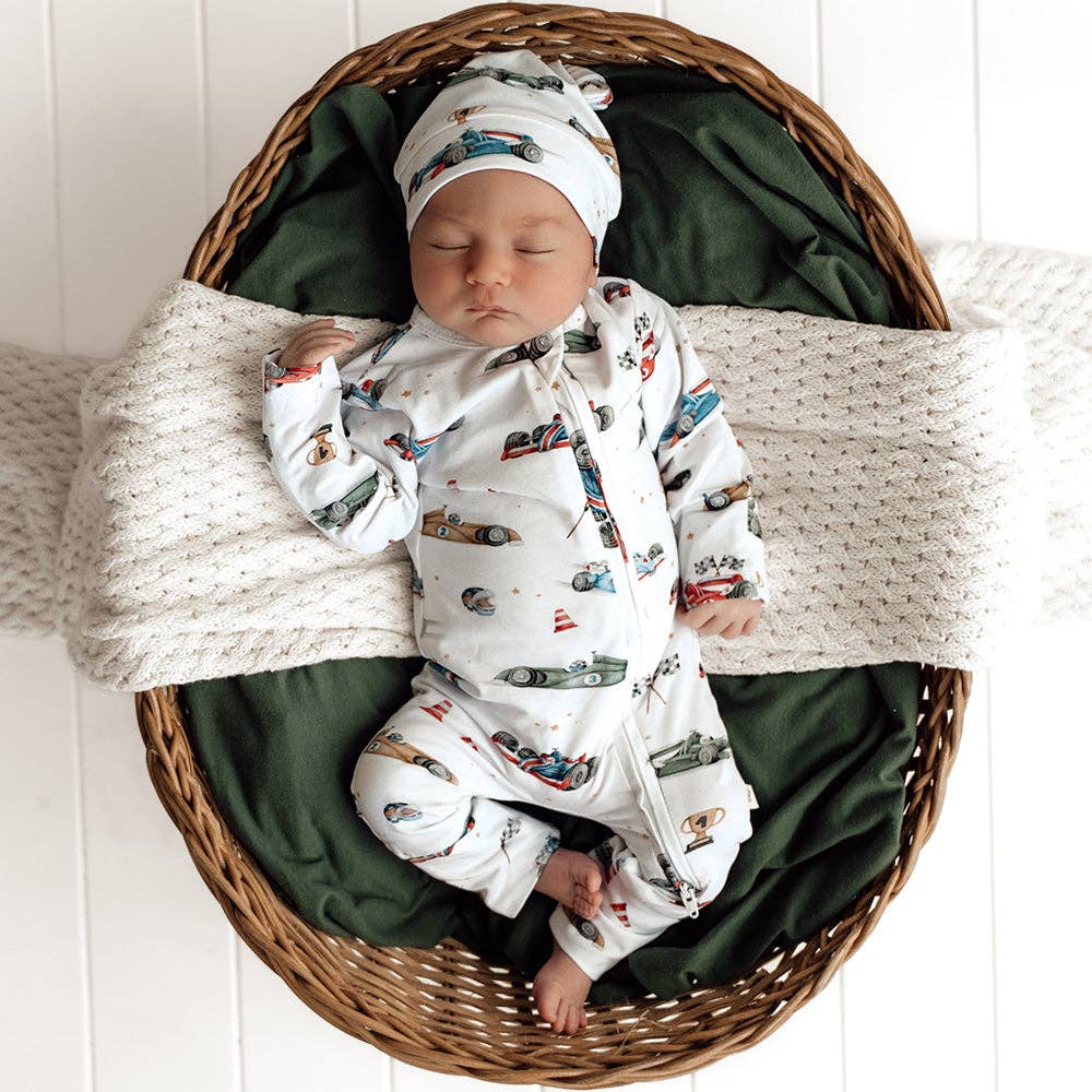 Snuggle Hunny - Little Racers Organic Snugglesuit Convertible Romper