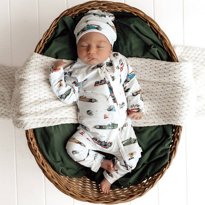 Snuggle Hunny - Little Racers Organic Snugglesuit Convertible Romper