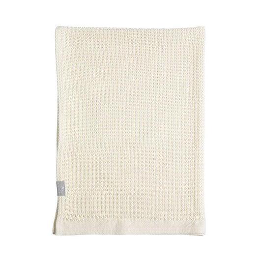 Living Textiles - Bassinet Cotton Cellular Blanket - Natural White