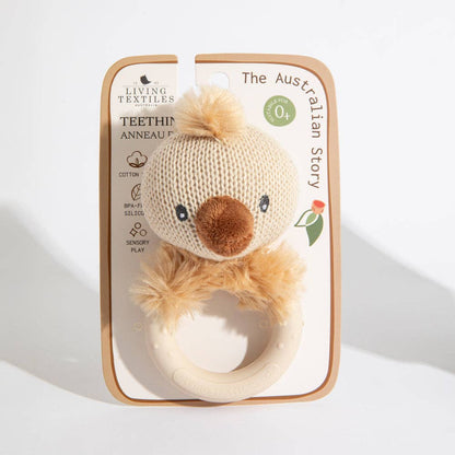 Living Textiles - Ring Rattle - Emu