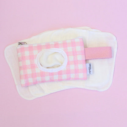 SALLI COLLECTIVE - Dolly baby wipes set - Pink Gingham