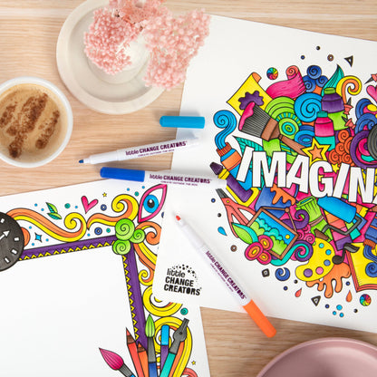 Little Change Creators - IMAGINATION | Reusable Double-sided Colour + Draw Doodle Mat