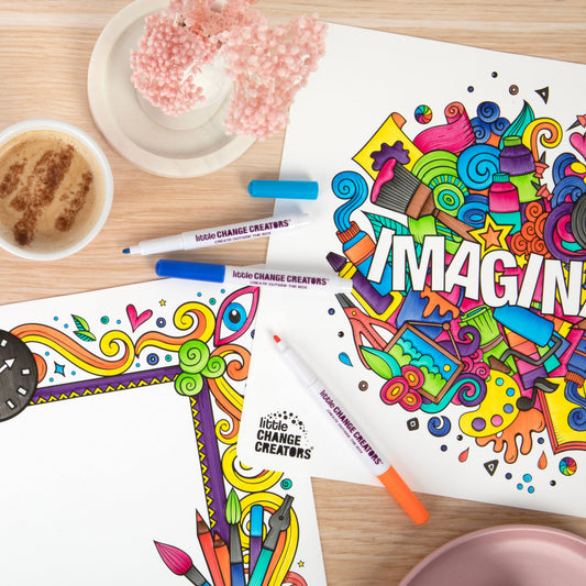 Little Change Creators - Individual Reusable Colouring Mats - Assorted