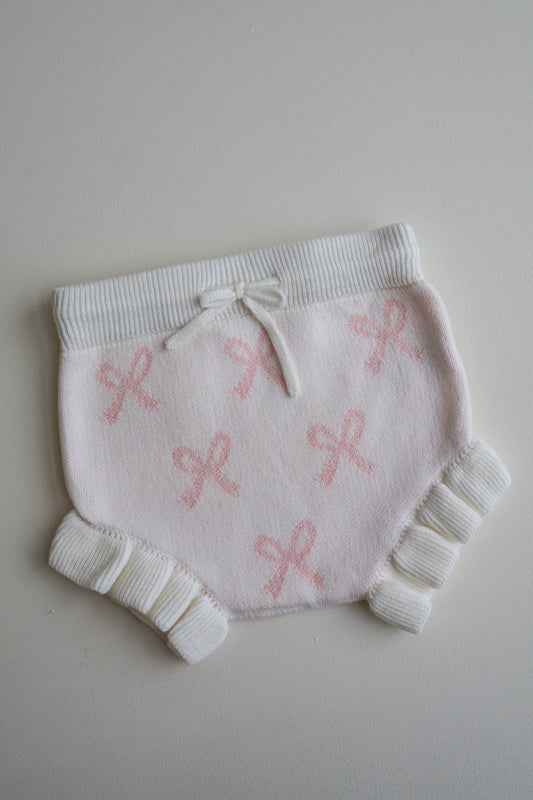 Petite + Co - Bow Bloomers - Milk