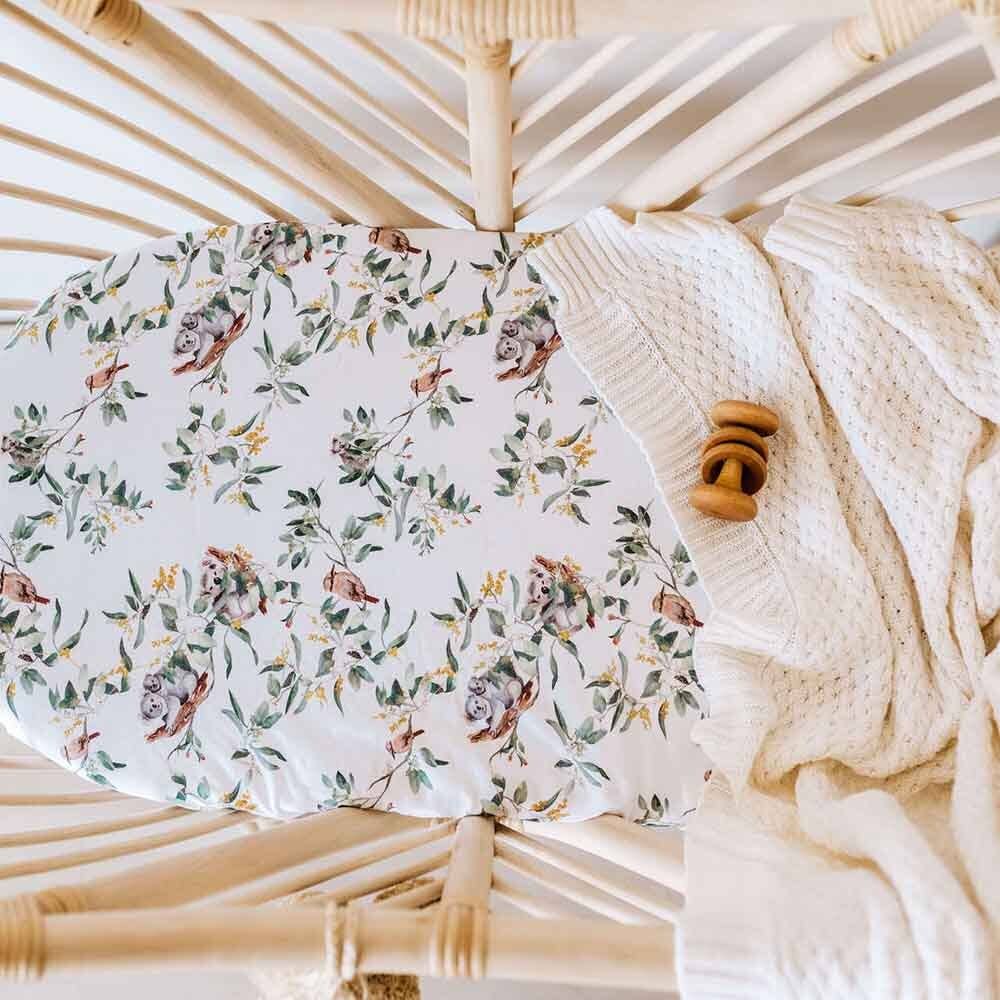Snuggle Hunny - Eucalypt Bassinet Sheet / Change Pad Cover