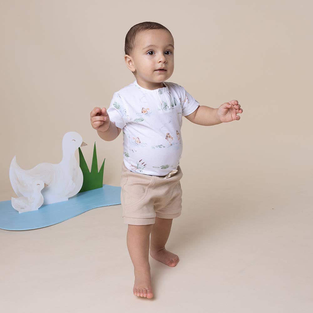 Snuggle Hunny - Duck Pond Short Sleeve Organic Bodysuit