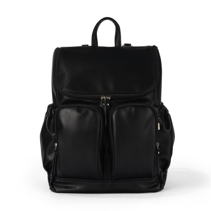 OiOi - Signature Nappy Backpack - Black Dimple Vegan Leather