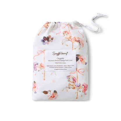 Snuggle Hunny - Carousel Organic Bassinet Sheet / Change Pad Cover