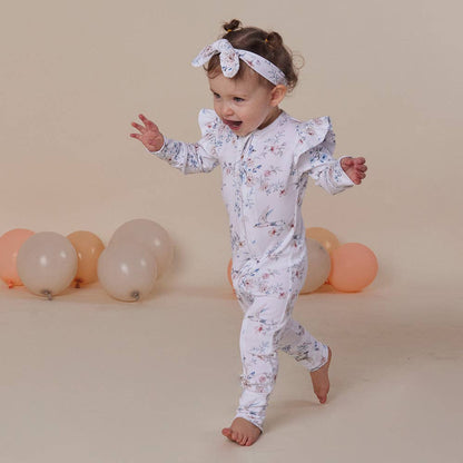 Snuggle Hunny - Sweet Swallows Organic Snugglesuit Convertible Romper