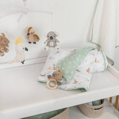 Living Textiles - Reversible Quilted Cot Comforter - Australiana