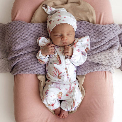Snuggle Hunny - Mermaid Organic Snugglesuit Convertible Romper with Frill