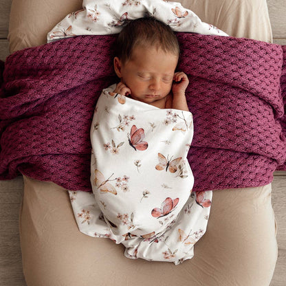 Snuggle Hunny - Butterfly Organic Snuggle Swaddle & Topknot Set