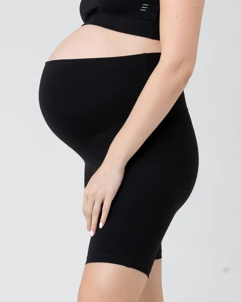 Ripe Maternity - Over Tummy Bike Short  Black
