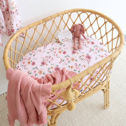 Snuggle Hunny - Birds & Blooms Organic Bassinet Sheet / Change Pad Cover