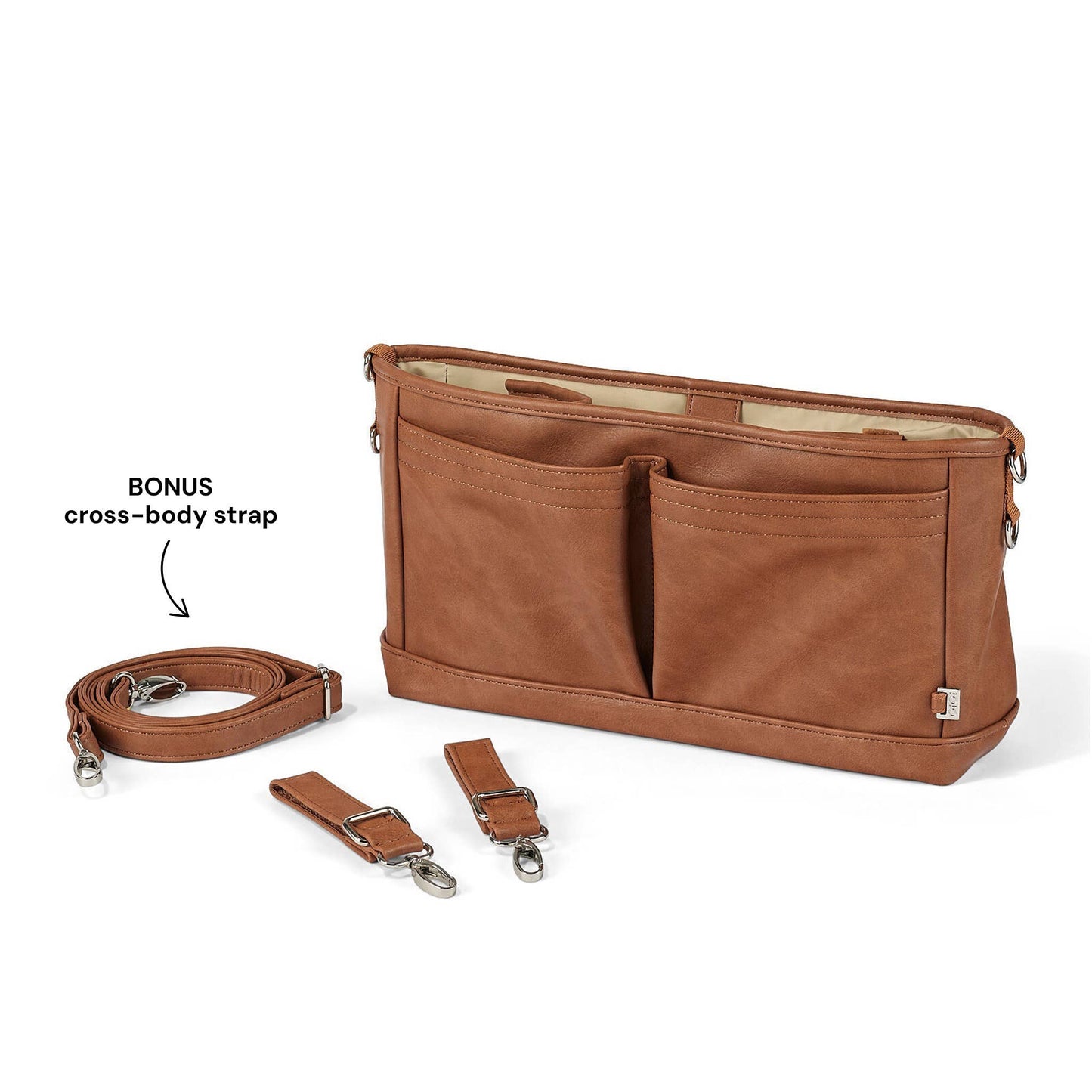 OiOi - Signature Pram Caddy - Tan Vegan Leather