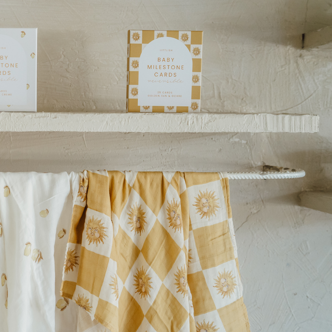 The Beige Collective - Baby Milestone Cards | Golden Sun & Ochre