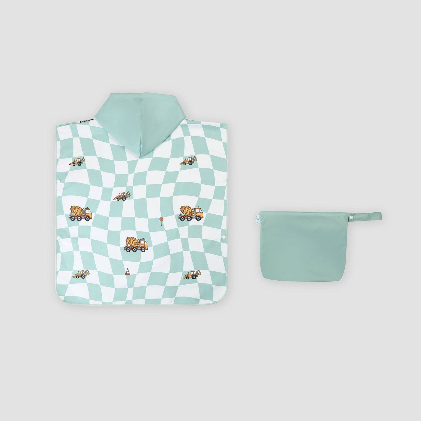 LESIMO - Sand Free Kids Hooded Towel - Busy Trucks