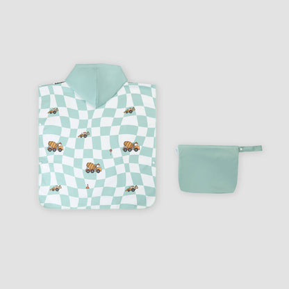 LESIMO - Sand Free Kids Hooded Towel - Busy Trucks