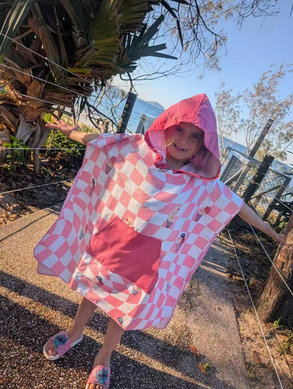 LESIMO - Sand Free Kids Hooded Towel - Ice Cream