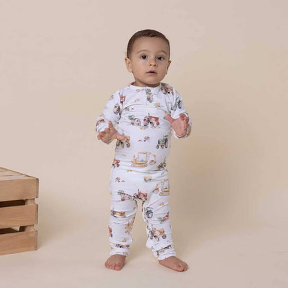 Snuggle Hunny - Diggers & Tractors Organic Growsuit