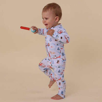 Snuggle Hunny - To The Rescue Organic Snugglesuit Convertible Romper