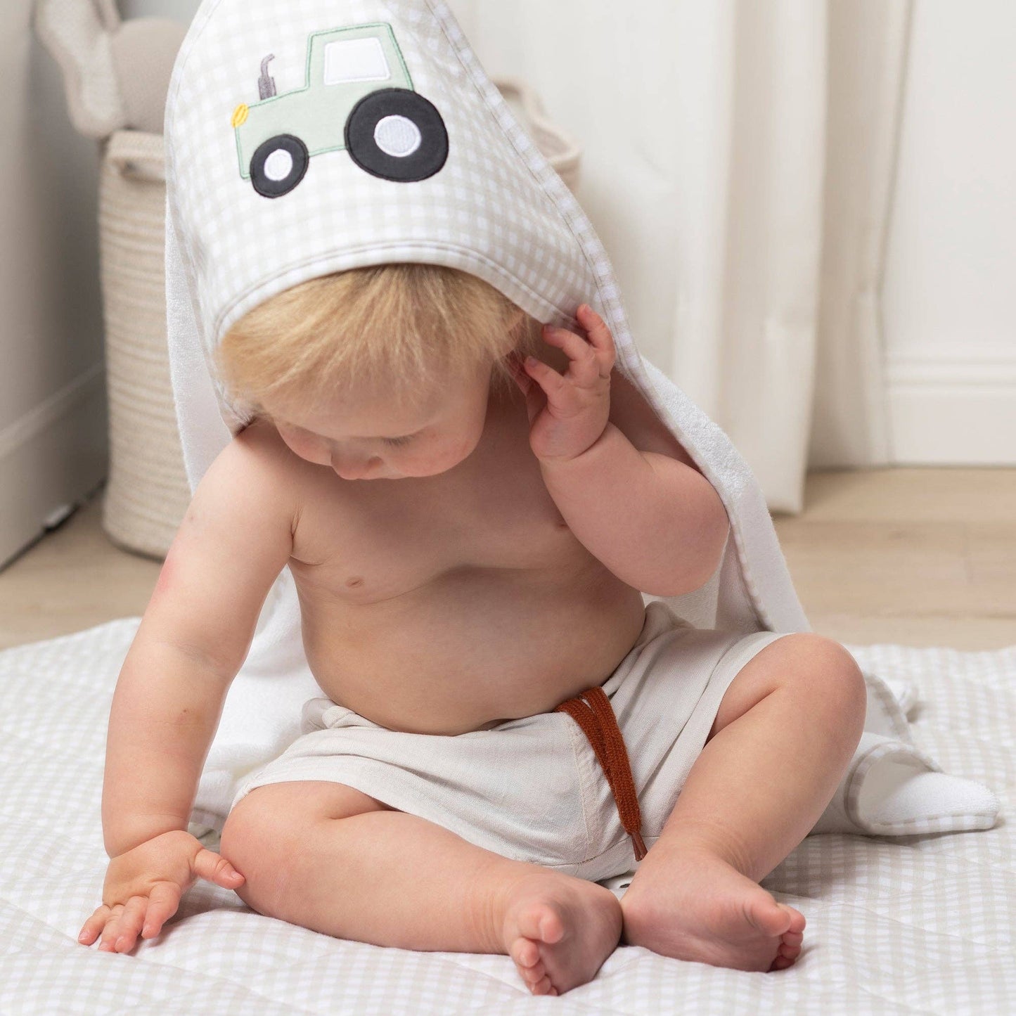 Living Textiles - Hooded Towel - Tractor Ride