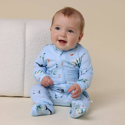 Snuggle Hunny - Blue Ocean Organic Snugglesuit Convertible Romper