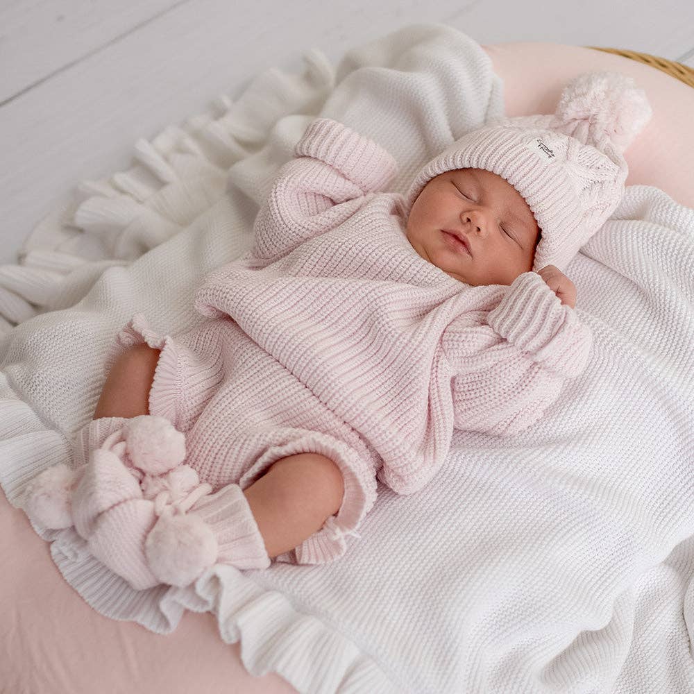Snuggle Hunny - Blush Pink Organic Cotton Knit Booties