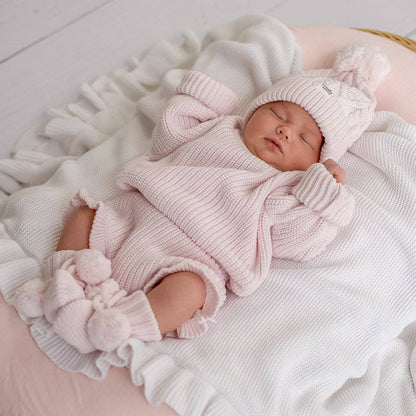 Snuggle Hunny - Blush Pink Organic Cotton Knit Booties