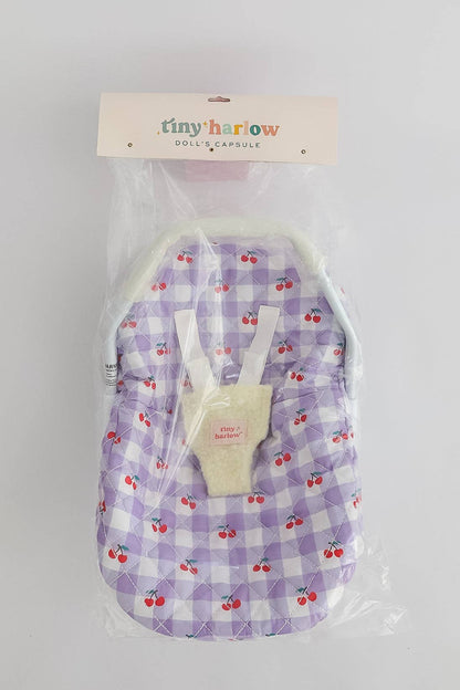 Tiny H - Tiny Harlow Dolls Car Seat Capsule - Cherry Gingham