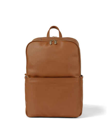 OiOi - Multitasker Nappy Backpack - Chestnut Brown Vegan Leather