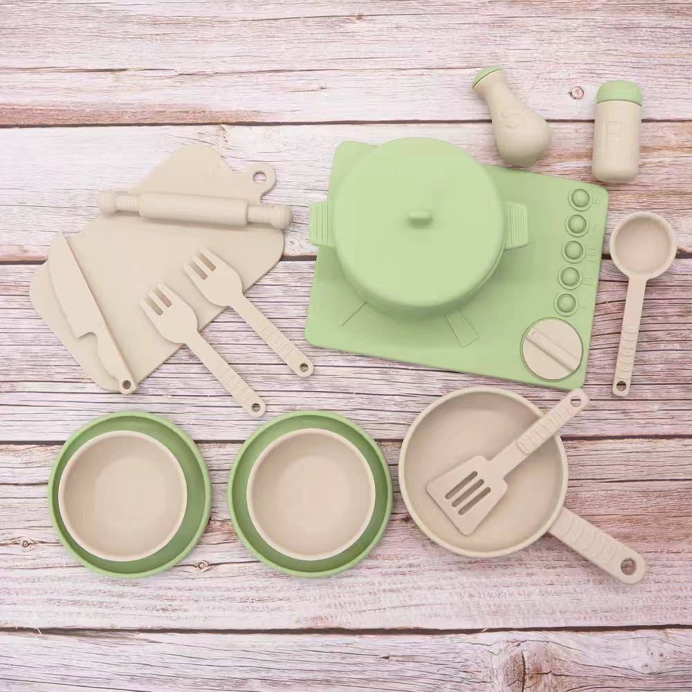 ToysLink - Green Silicone Cookware Set
