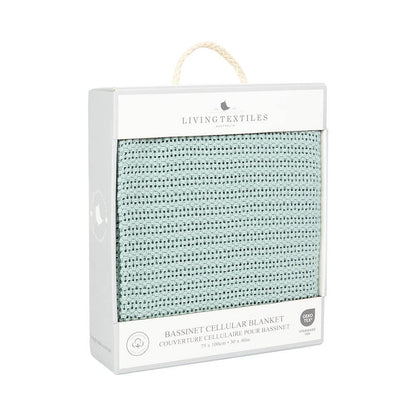 Living Textiles - Bassinet Cotton Cellular Blanket - Sage