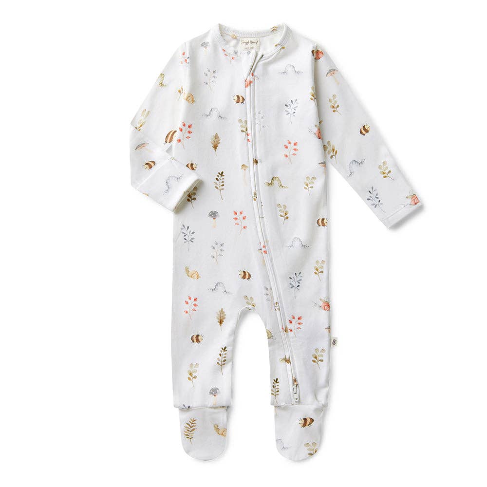 Snuggle Hunny - Garden Friends Organic Snuggle Sleepsuit Zip Footie