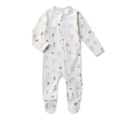 Snuggle Hunny - Garden Friends Organic Snuggle Sleepsuit Zip Footie