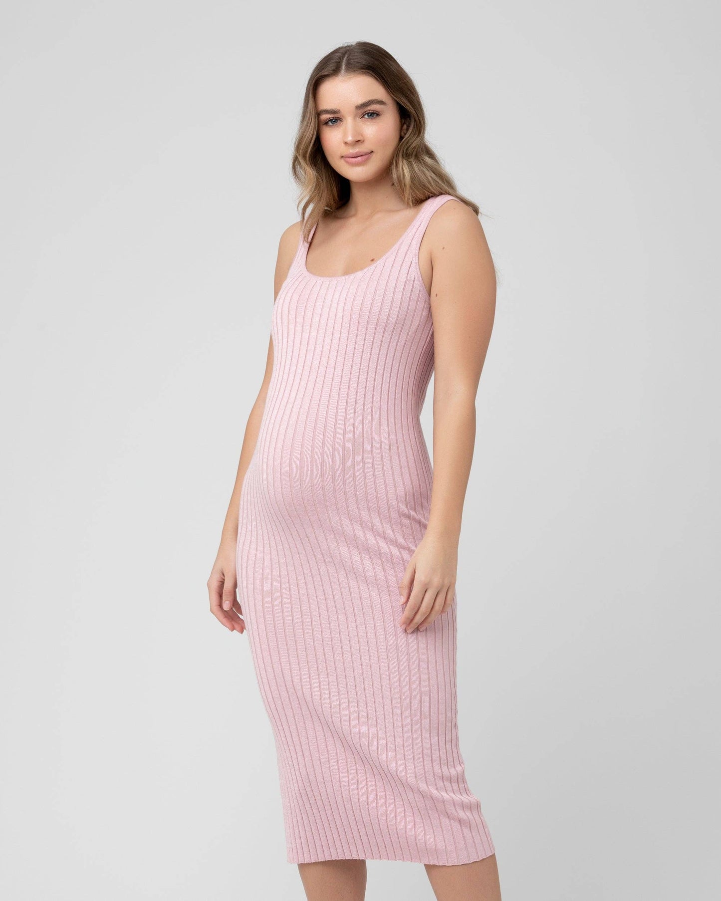 Ripe Maternity - Carmen Rib Knit Dress  Pink