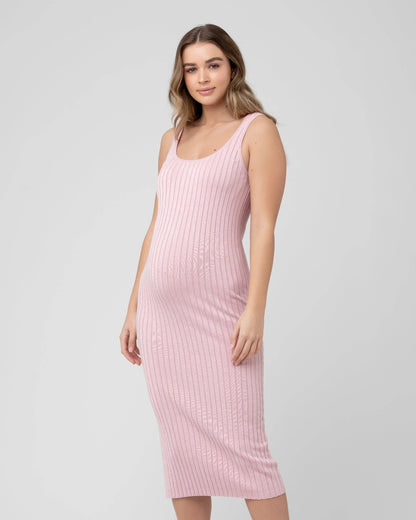 Ripe Maternity - Carmen Rib Knit Dress  Pink