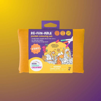 Little Change Creators - G’DAY! Pocket Reusable Colouring In Set | Australian Gift