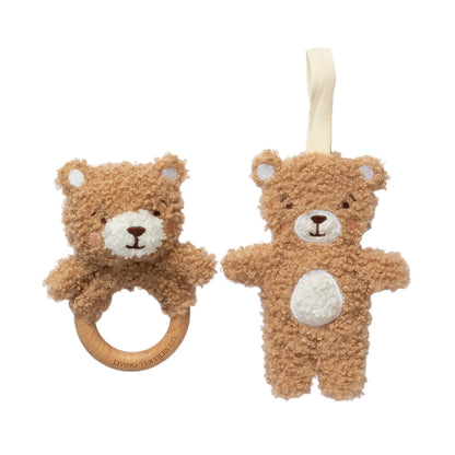 Living Textiles - Teething Ring & Dummy Chain Gift Set - Cuddly Bear