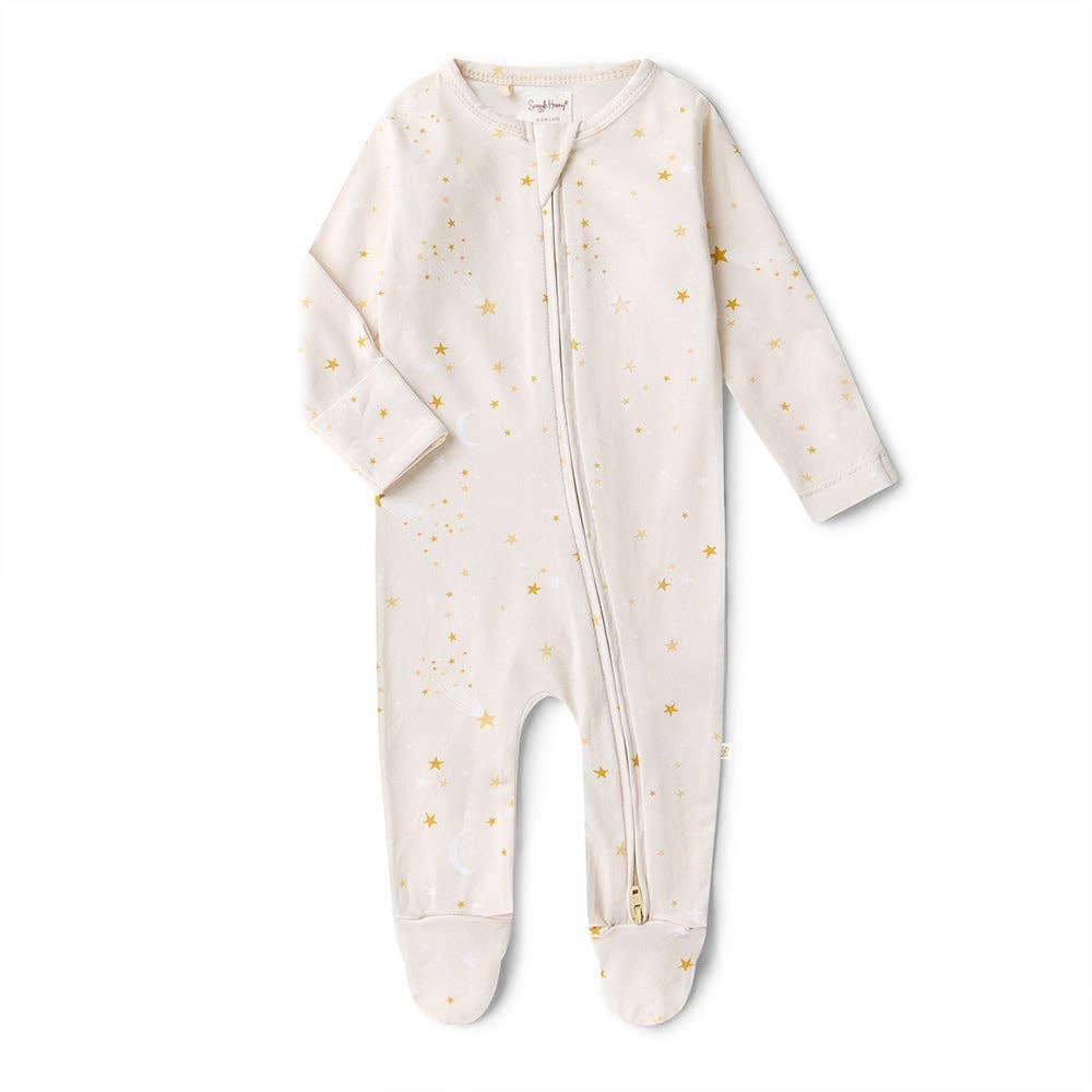Snuggle Hunny - Stardust Organic Snuggle Sleepsuit Zip Footie