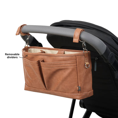 OiOi - Signature Pram Caddy - Tan Vegan Leather