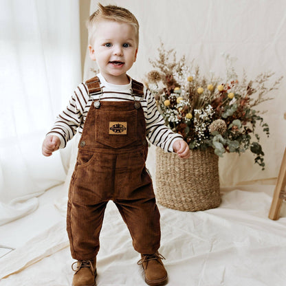Designer Kidz - Charlie Cord Overalls - Chestnut