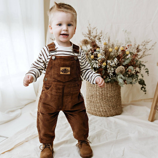 Designer Kidz - Charlie Cord Overalls - Chestnut