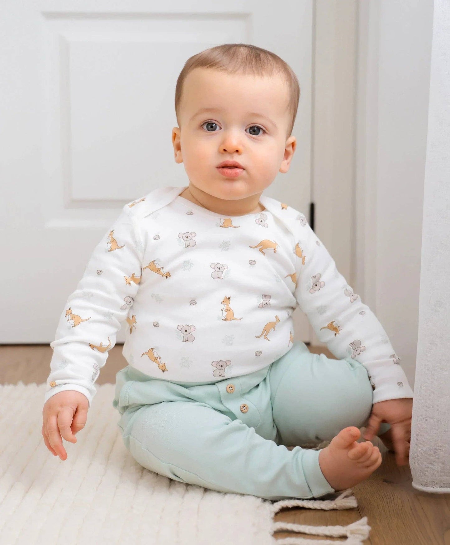 Lūmmi in Colour Babywear - Organic Cotton Slouchy Track Pants - Lime Green