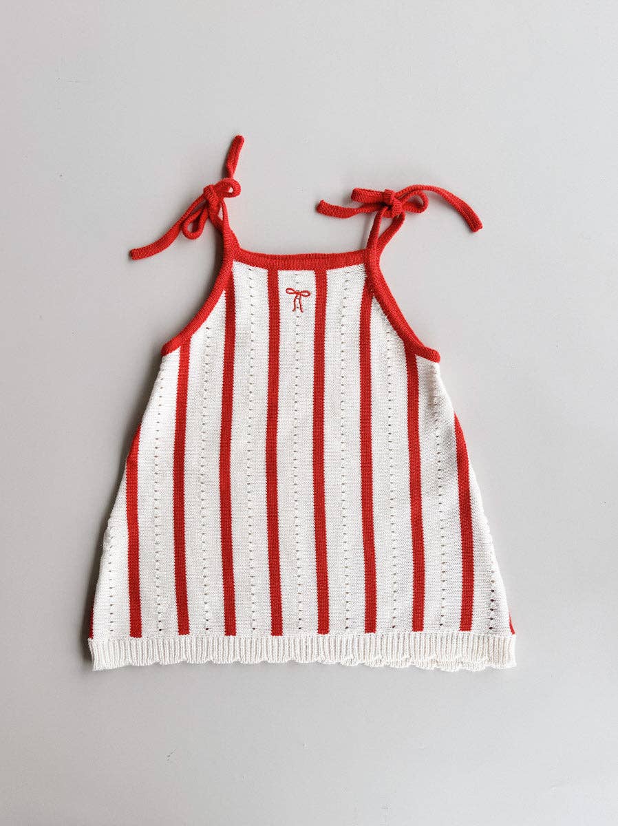FRECKLES the label - Pre-Order Pointelle Knit Girls Tie Dress | Bow