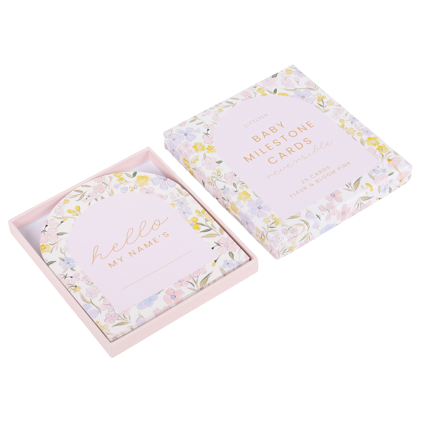 The Beige Collective - Baby Milestone Cards | Fleur & Bloom Pink